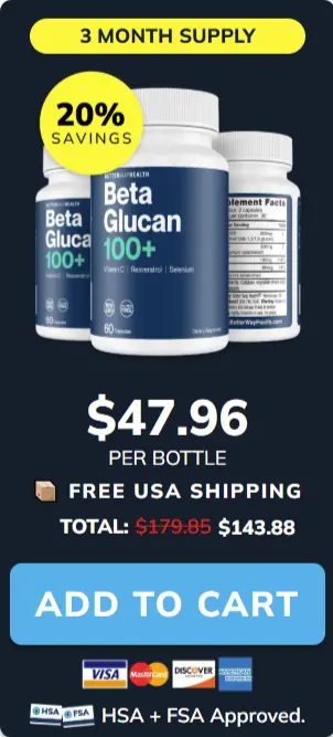3 package of BetterWayHealth Beta Glucan 100